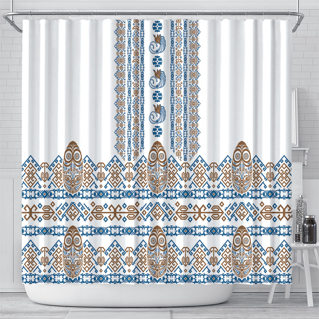 Papua New Guinea Bird Ethnic Shower Curtain Papuan Batik Inspired Pattern LT9 - Polynesian Pride