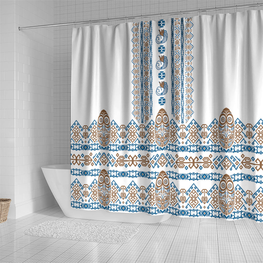 Papua New Guinea Bird Ethnic Shower Curtain Papuan Batik Inspired Pattern LT9 - Polynesian Pride