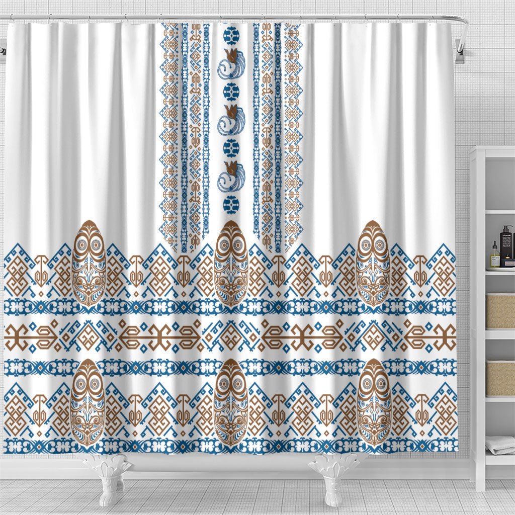 Papua New Guinea Bird Ethnic Shower Curtain Papuan Batik Inspired Pattern LT9 - Polynesian Pride