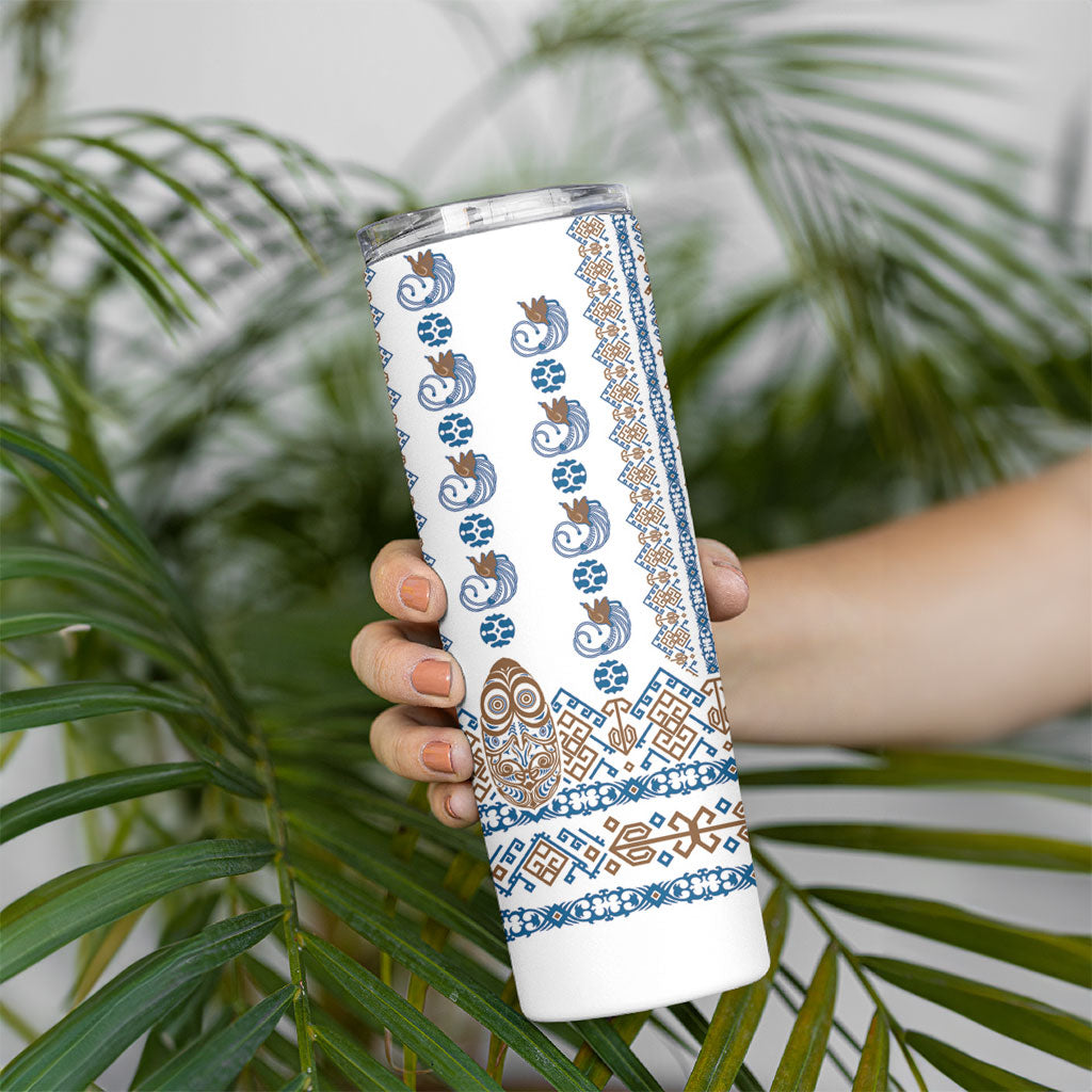 Papua New Guinea Bird Ethnic Skinny Tumbler Papuan Batik Inspired Pattern LT9 - Polynesian Pride