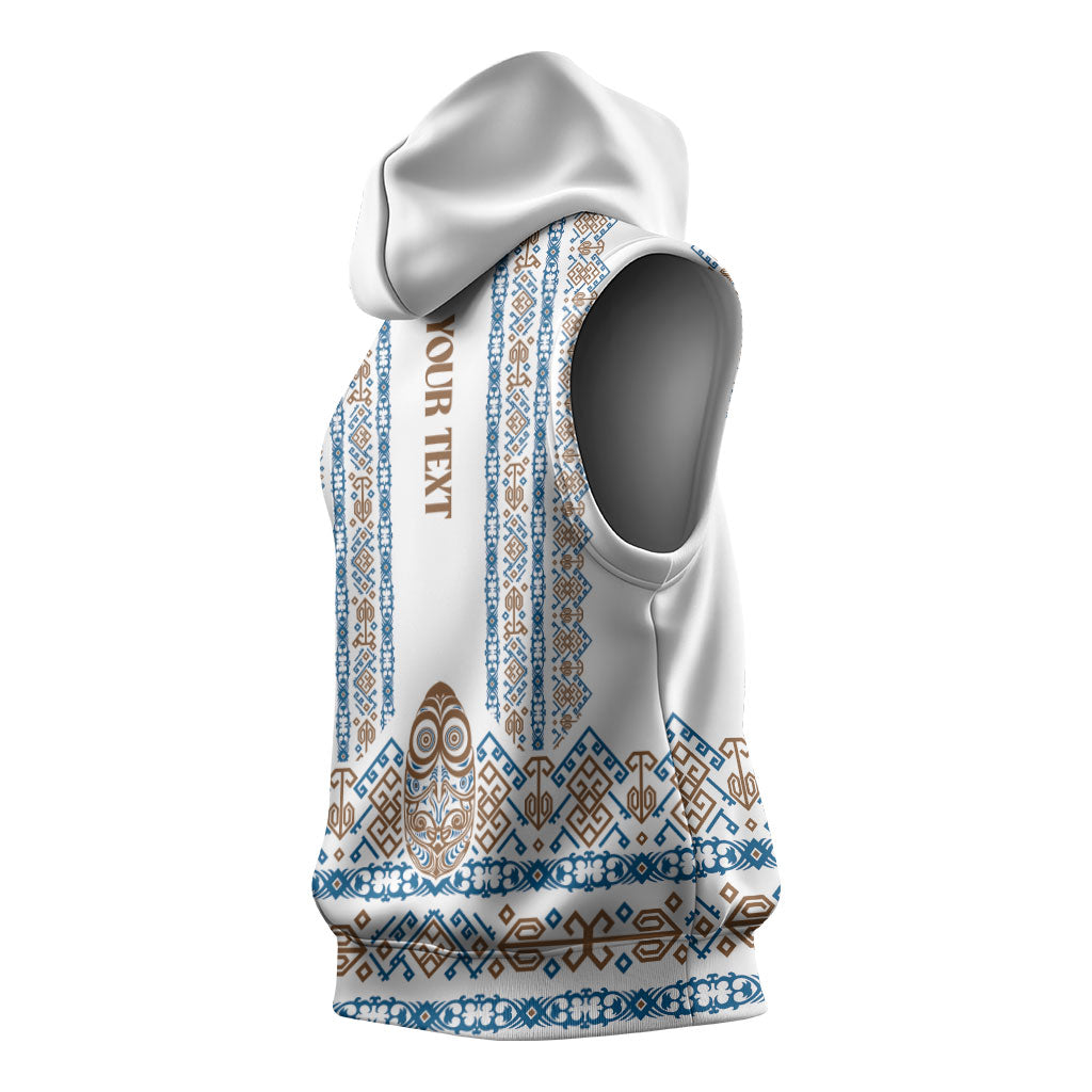 Personalised Papua New Guinea Bird Ethnic Sleeveless Hoodie Papuan Batik Inspired Pattern LT9 - Polynesian Pride