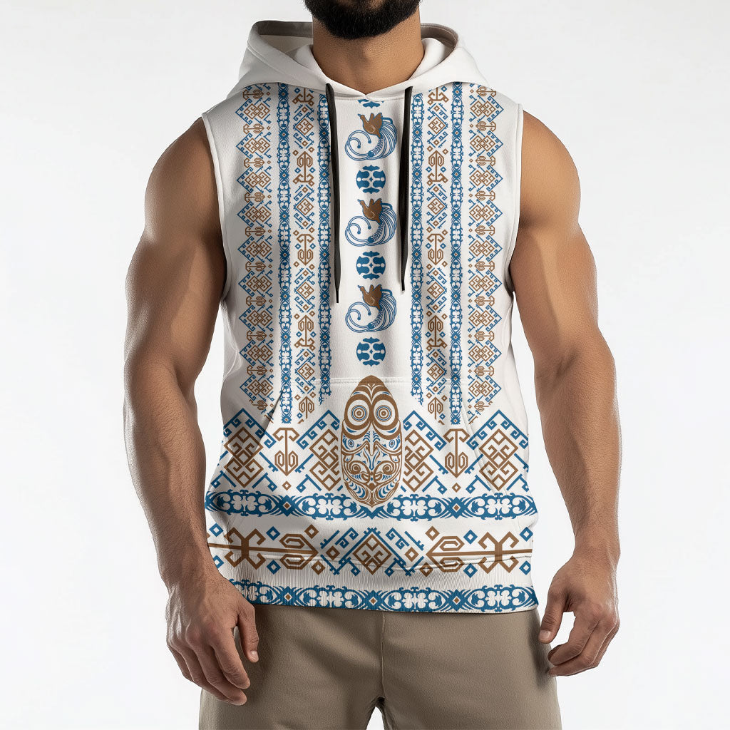 Personalised Papua New Guinea Bird Ethnic Sleeveless Hoodie Papuan Batik Inspired Pattern LT9 - Polynesian Pride