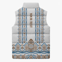 Personalised Papua New Guinea Bird Ethnic Sleeveless Puffer Jacket Papuan Batik Inspired Pattern LT9 - Polynesian Pride