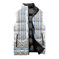 Personalised Papua New Guinea Bird Ethnic Sleeveless Puffer Jacket Papuan Batik Inspired Pattern LT9 - Polynesian Pride