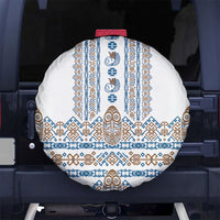 Papua New Guinea Bird Ethnic Spare Tire Cover Papuan Batik Inspired Pattern LT9 No hole White - Polynesian Pride