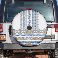 Papua New Guinea Bird Ethnic Spare Tire Cover Papuan Batik Inspired Pattern LT9 White - Polynesian Pride