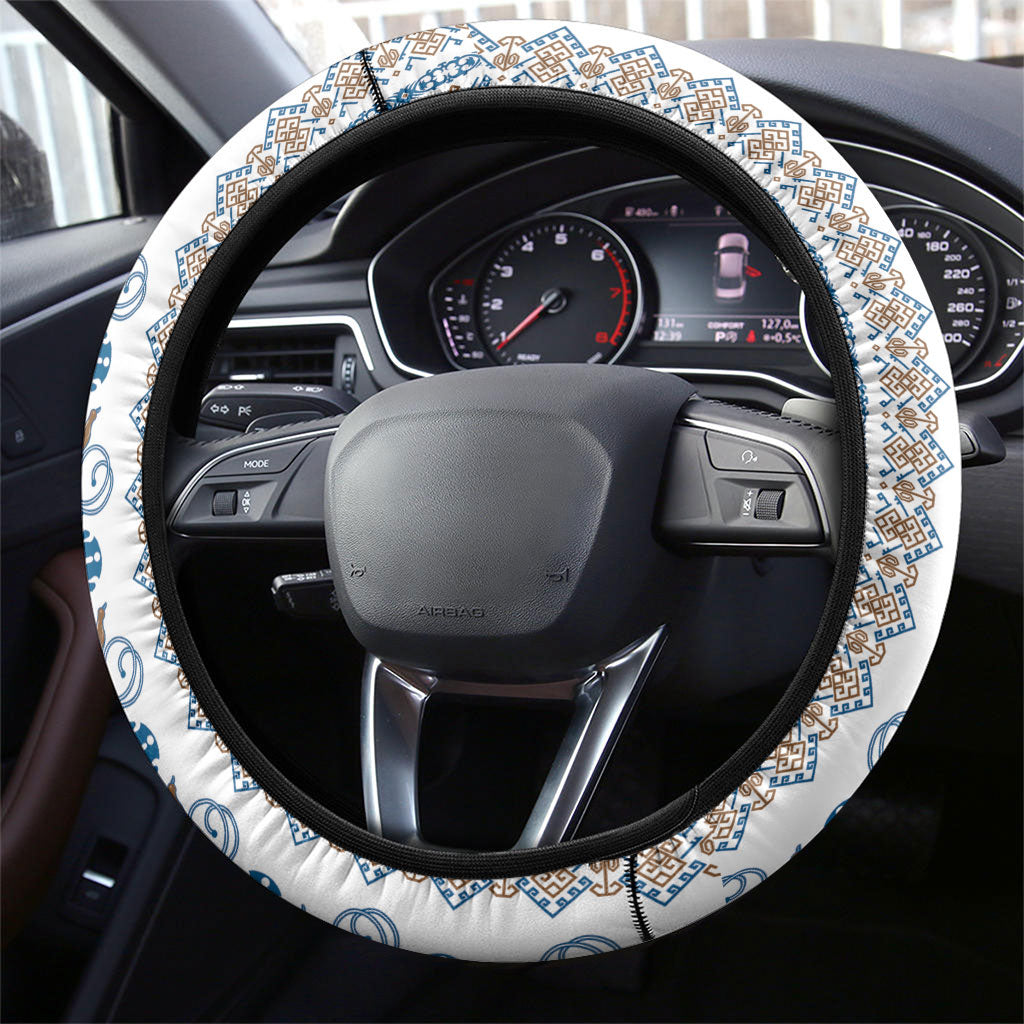 Papua New Guinea Bird Ethnic Steering Wheel Cover Papuan Batik Inspired Pattern LT9 - Polynesian Pride
