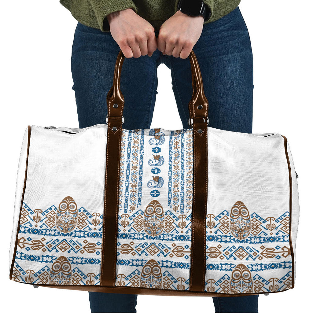 Papua New Guinea Bird Ethnic Travel Bag Papuan Batik Inspired Pattern LT9 White - Polynesian Pride