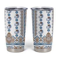 Papua New Guinea Bird Ethnic Tumbler Cup Papuan Batik Inspired Pattern LT9 White - Polynesian Pride