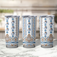 Papua New Guinea Bird Ethnic Tumbler Cup Papuan Batik Inspired Pattern LT9 - Polynesian Pride