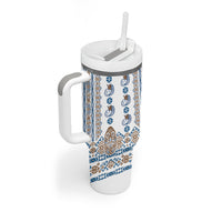 Papua New Guinea Bird Ethnic Tumbler With Handle Papuan Batik Inspired Pattern LT9 - Polynesian Pride