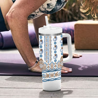 Papua New Guinea Bird Ethnic Tumbler With Handle Papuan Batik Inspired Pattern LT9 - Polynesian Pride