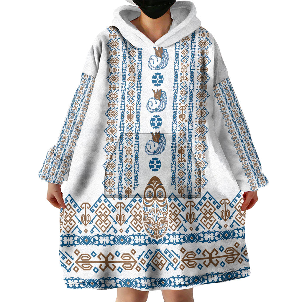 Personalised Papua New Guinea Bird Ethnic Wearable Blanket Hoodie Papuan Batik Inspired Pattern LT9 - Polynesian Pride