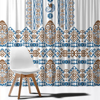 Papua New Guinea Bird Ethnic Window Curtain Papuan Batik Inspired Pattern LT9 - Polynesian Pride