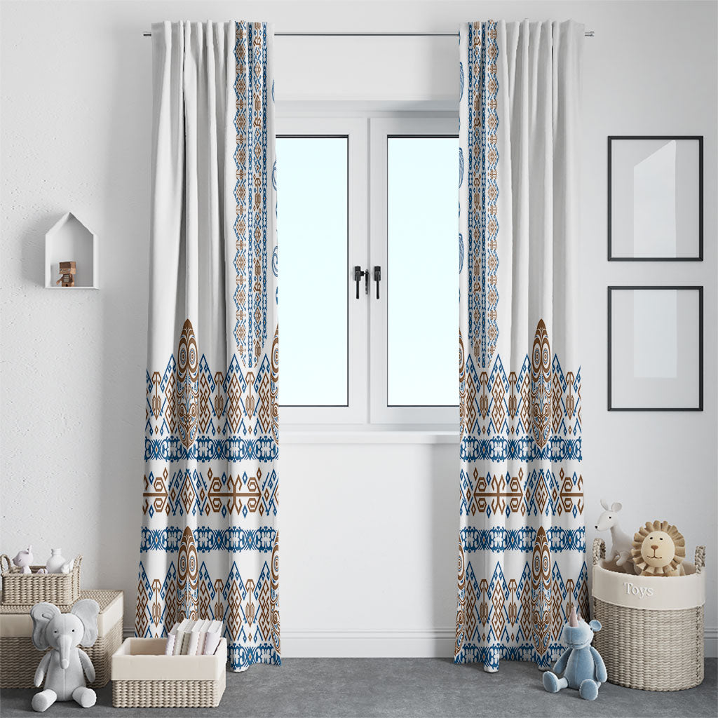 Papua New Guinea Bird Ethnic Window Curtain Papuan Batik Inspired Pattern LT9 - Polynesian Pride
