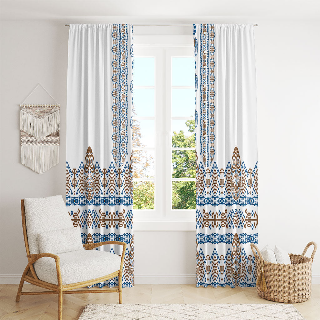 Papua New Guinea Bird Ethnic Window Curtain Papuan Batik Inspired Pattern LT9 - Polynesian Pride
