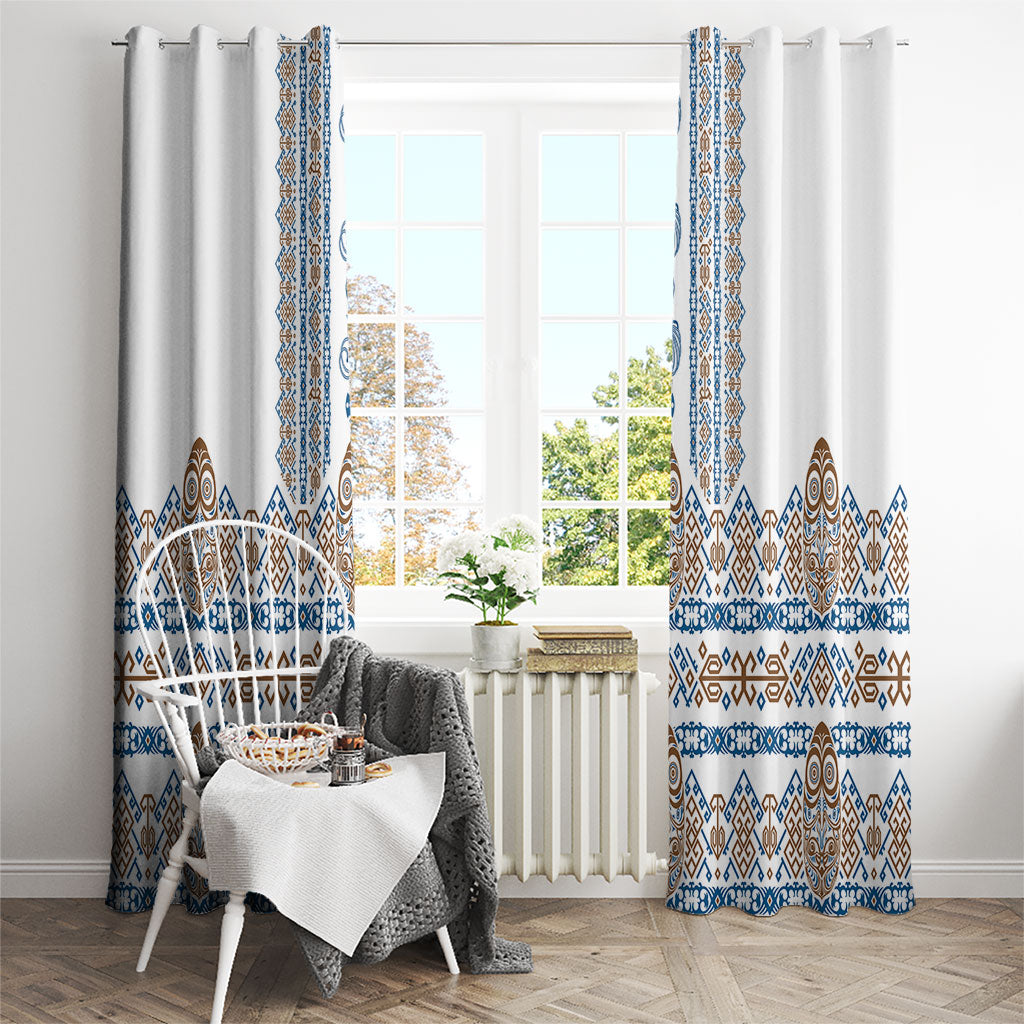 Papua New Guinea Bird Ethnic Window Curtain Papuan Batik Inspired Pattern LT9 - Polynesian Pride