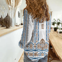 Personalised Papua New Guinea Bird Ethnic Women Casual Shirt Papuan Batik Inspired Pattern LT9 - Polynesian Pride
