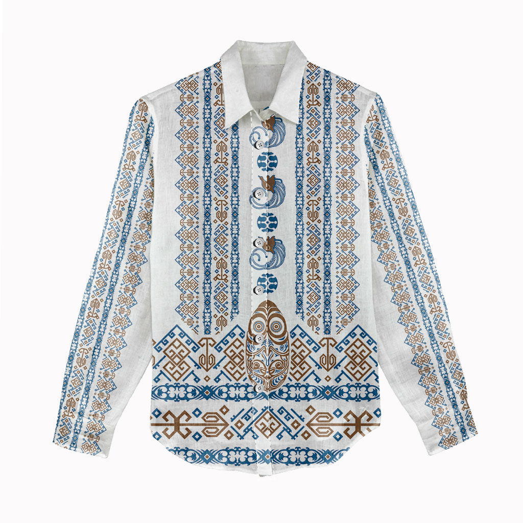 Personalised Papua New Guinea Bird Ethnic Women Casual Shirt Papuan Batik Inspired Pattern LT9 - Polynesian Pride