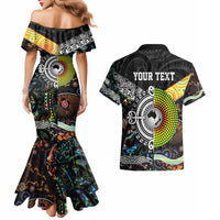 Personalised New Zealand and Australia Couples Matching Mermaid Dress and Hawaiian Shirt Maori Mix Aboriginal Art Style LT9 - Polynesian Pride