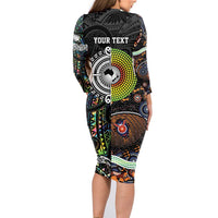 Personalised New Zealand and Australia Family Matching Long Sleeve Bodycon Dress and Hawaiian Shirt Maori Mix Aboriginal Art Style LT9 - Polynesian Pride