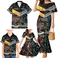 Personalised New Zealand and Australia Family Matching Mermaid Dress and Hawaiian Shirt Maori Mix Aboriginal Art Style LT9 - Polynesian Pride