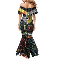 Personalised New Zealand and Australia Family Matching Mermaid Dress and Hawaiian Shirt Maori Mix Aboriginal Art Style LT9 - Polynesian Pride