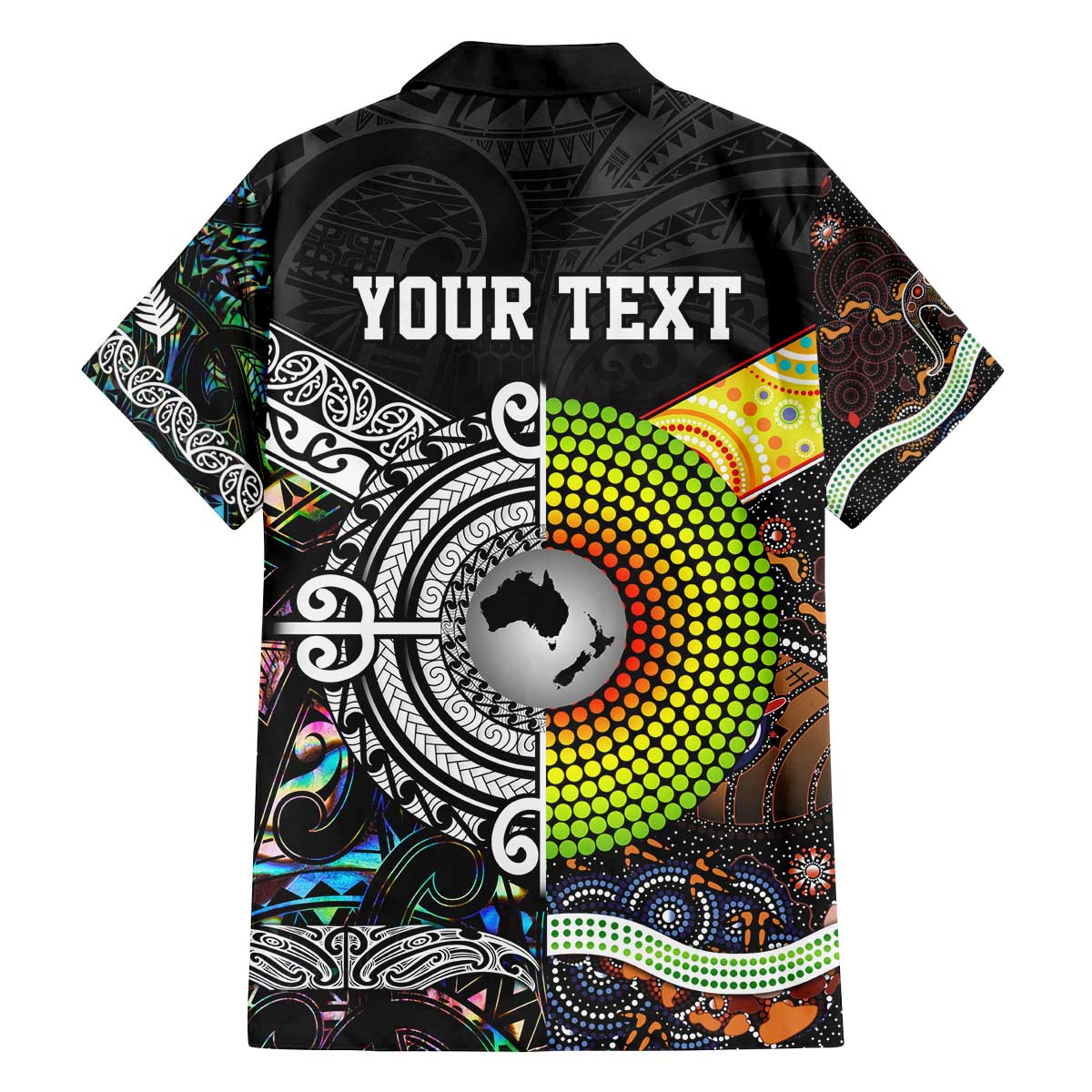 Personalised New Zealand and Australia Family Matching Puletasi and Hawaiian Shirt Maori Mix Aboriginal Art Style LT9 - Polynesian Pride