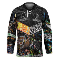 Australia New Zealand Personalised Hockey Jersey Maori Aboriginal Art Style - Polynesian Pride