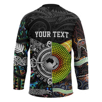 Australia New Zealand Personalised Hockey Jersey Maori Aboriginal Art Style - Polynesian Pride