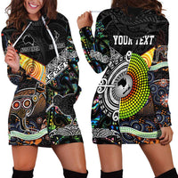 Personalised New Zealand and Australia Hoodie Dress Maori Mix Aboriginal Art Style LT9 - Polynesian Pride