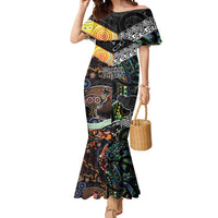 Personalised New Zealand and Australia Mermaid Dress Maori Mix Aboriginal Art Style LT9 Women Black - Polynesian Pride