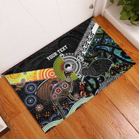Personalised New Zealand and Australia Rubber Doormat Maori Mix Aboriginal Art Style LT9 - Polynesian Pride