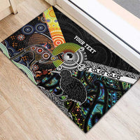 Personalised New Zealand and Australia Rubber Doormat Maori Mix Aboriginal Art Style LT9 - Polynesian Pride