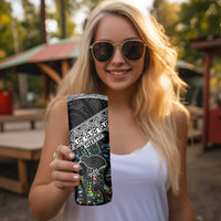 Personalised New Zealand and Australia Skinny Tumbler Maori Mix Aboriginal Art Style LT9 - Polynesian Pride