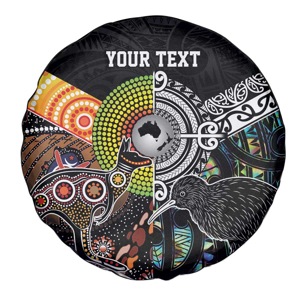Personalised New Zealand and Australia Spare Tire Cover Maori Mix Aboriginal Art Style LT9 - Polynesian Pride