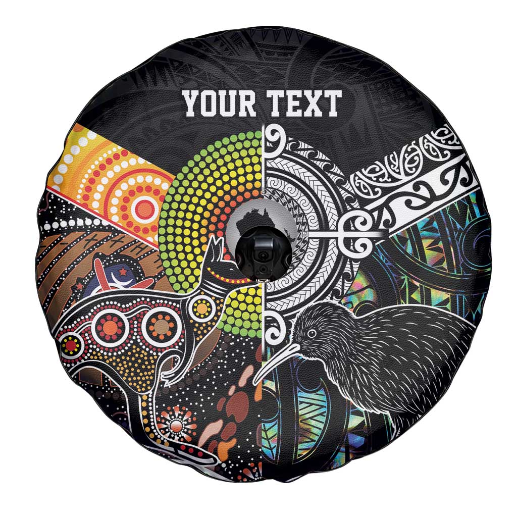 Personalised New Zealand and Australia Spare Tire Cover Maori Mix Aboriginal Art Style LT9 - Polynesian Pride