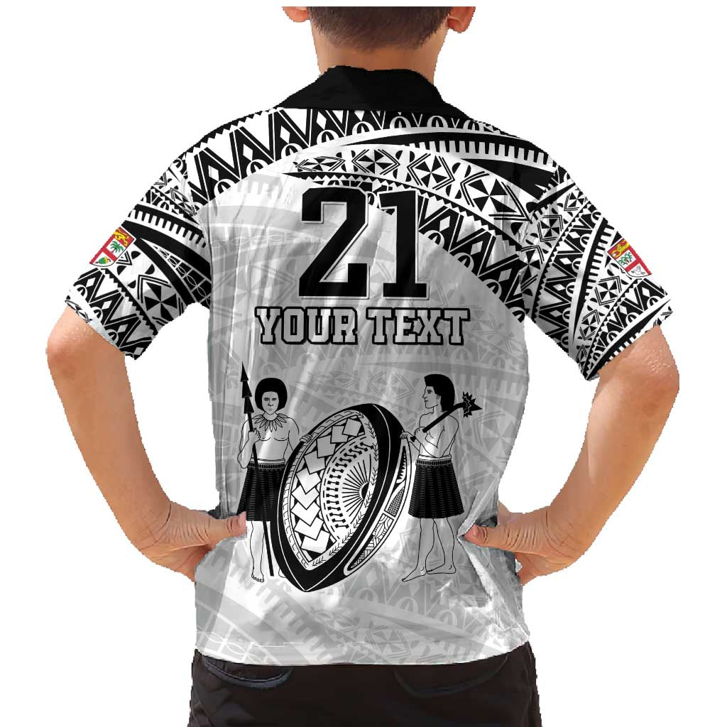 Custom Fiji Rugby Pacific Family Matching Mermaid Dress and Hawaiian Shirt Polynesian Palm Tattoo LT9 - Polynesian Pride