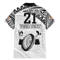 Custom Fiji Rugby Pacific Family Matching Mermaid Dress and Hawaiian Shirt Polynesian Palm Tattoo LT9 - Polynesian Pride