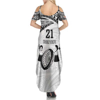 Custom Fiji Rugby Pacific Family Matching Summer Maxi Dress and Hawaiian Shirt Polynesian Palm Tattoo LT9 - Polynesian Pride