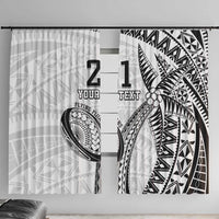 Custom Fiji Rugby Pacific Window Curtain Polynesian Palm Tattoo LT9 With Hooks White - Polynesian Pride
