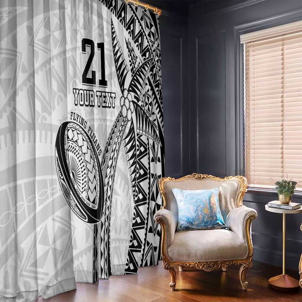 Custom Fiji Rugby Pacific Window Curtain Polynesian Palm Tattoo LT9 - Polynesian Pride