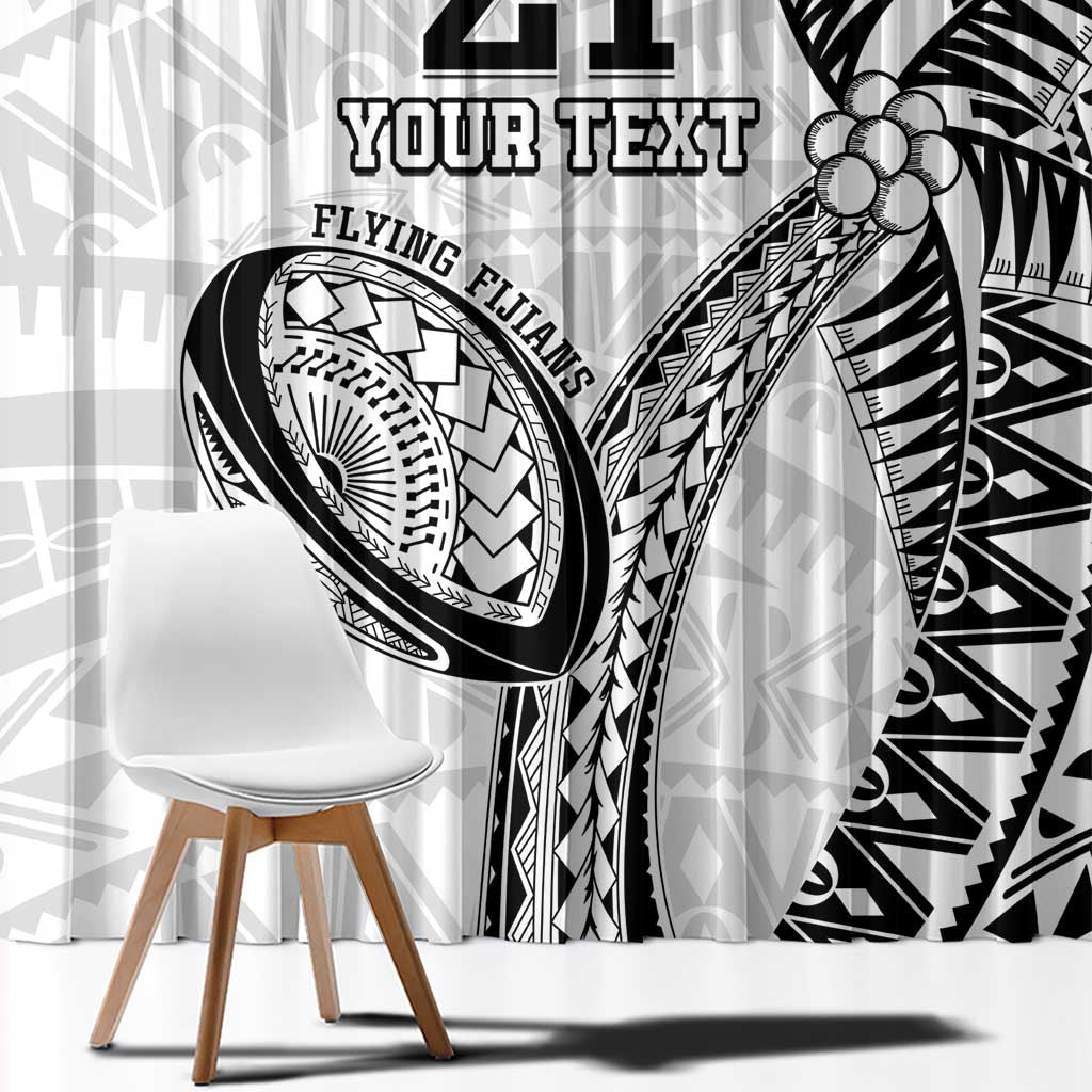 Custom Fiji Rugby Pacific Window Curtain Polynesian Palm Tattoo LT9 - Polynesian Pride