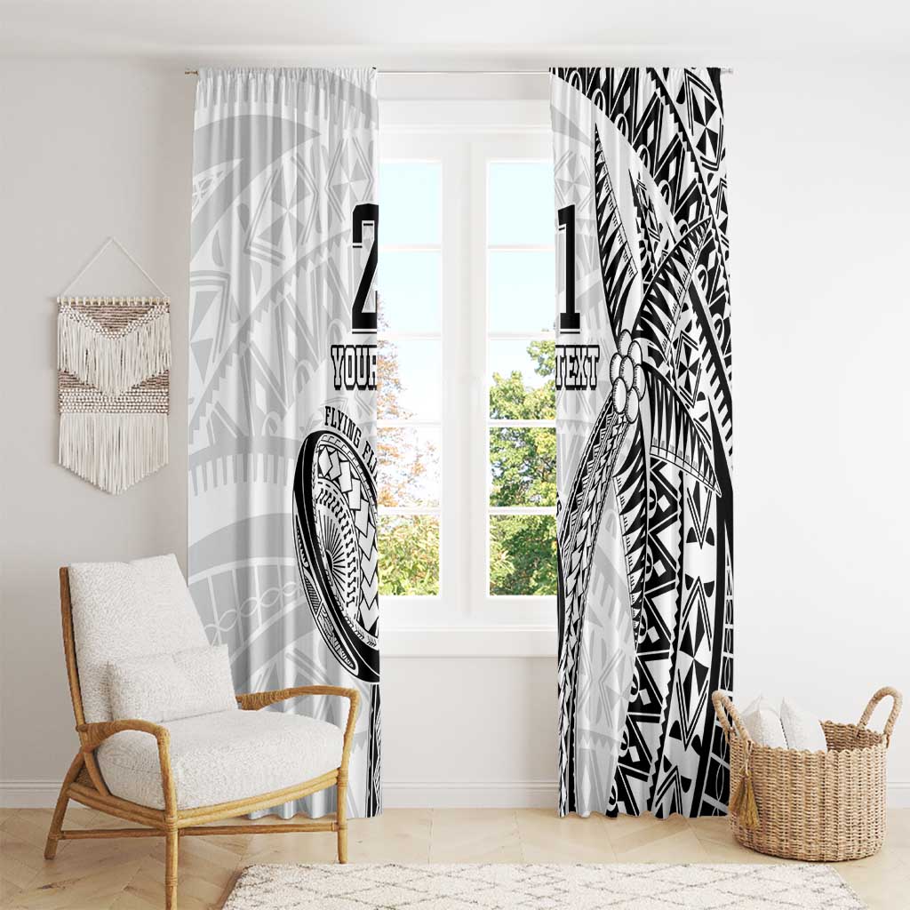 Custom Fiji Rugby Pacific Window Curtain Polynesian Palm Tattoo LT9 - Polynesian Pride
