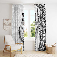 Custom Fiji Rugby Pacific Window Curtain Polynesian Palm Tattoo LT9 - Polynesian Pride