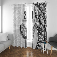 Custom Fiji Rugby Pacific Window Curtain Polynesian Palm Tattoo LT9 With Grommets White - Polynesian Pride