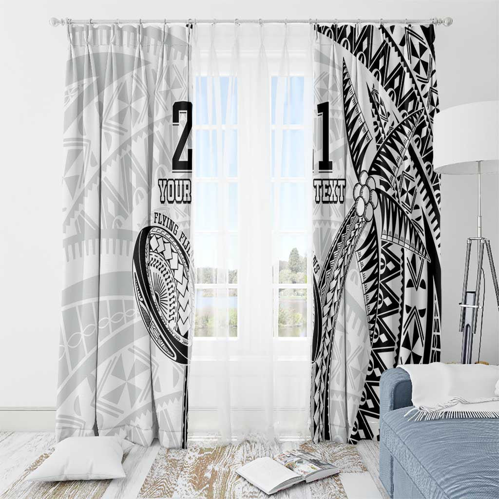 Custom Fiji Rugby Pacific Window Curtain Polynesian Palm Tattoo LT9 - Polynesian Pride