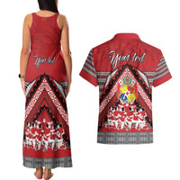 Personalised Tonga Rugby Pacific Couples Matching Tank Maxi Dress and Hawaiian Shirt Ikale Tahi Sipi Tau LT9 - Polynesian Pride