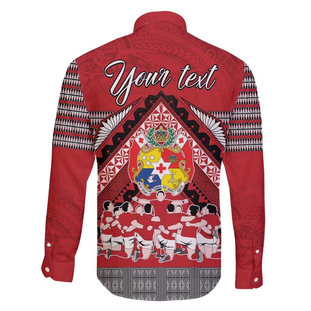 Personalised Tonga Rugby Pacific Family Matching Long Sleeve Bodycon Dress and Hawaiian Shirt Ikale Tahi Sipi Tau LT9 - Polynesian Pride