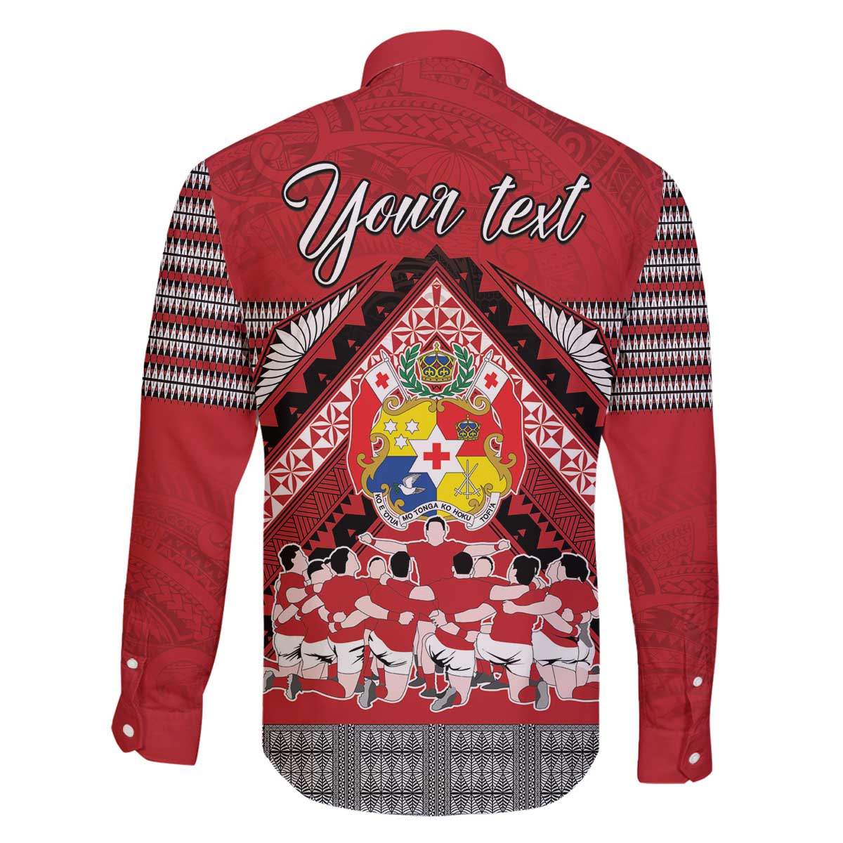 Personalised Tonga Rugby Pacific Family Matching Off The Shoulder Long Sleeve Dress and Hawaiian Shirt Ikale Tahi Sipi Tau LT9 - Polynesian Pride